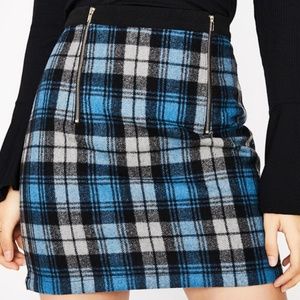 Dolls Kill Sky Break Time Plaid Mini Skirt